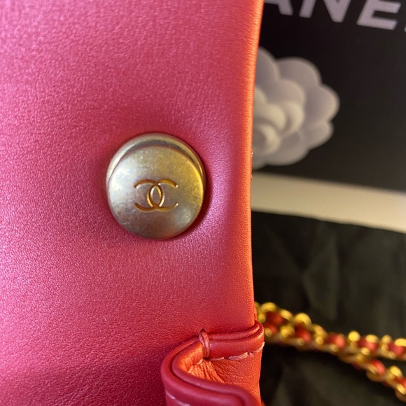 CHANEL Front Pocket Top Handle Flap Bag Quilted Calfskin Mini Pink - Picture 8 of 15